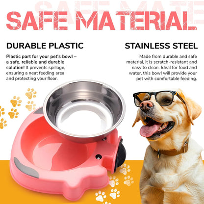 Stainless Steel Spill-Resistant Water Bowl for Pet Crates - 7.5 x 7.4 x 1.7 Inches - Suitable for Dogs, Cats, and Small Animals