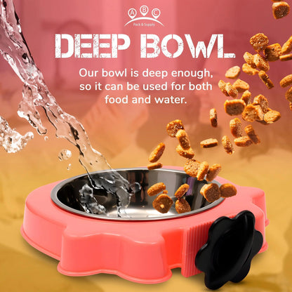 Stainless Steel Spill-Resistant Water Bowl for Pet Crates - 7.5 x 7.4 x 1.7 Inches - Suitable for Dogs, Cats, and Small Animals